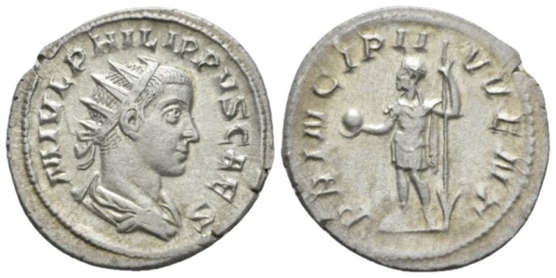 Philip II Caesar, 244-247 Antoninianus circa 245-246, AR 21mm., 3.41g. Radiate, ...