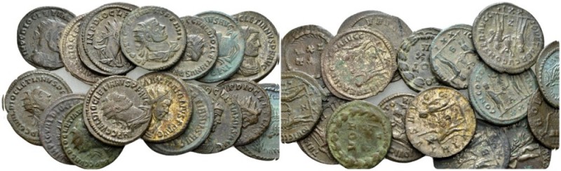 Diocletian and Maxiamianus Lot of 16 Folles III-IV cent., Æ 23mm., 89.32g. Lot o...