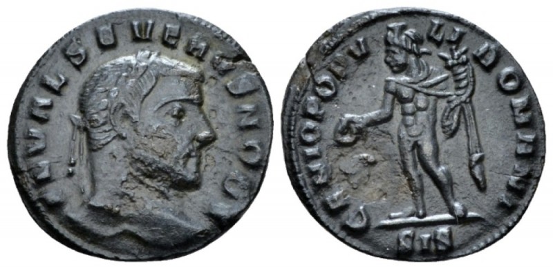 Severus II, 306-307 Quarter of follis circa 305-306, Æ 18mm., 1.73g. Laureate he...