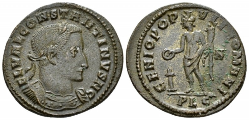 Constantine I Caesar, 306-307. Follis Lugdunum circa 307, Æ 27mm., 6.92g. Laurea...