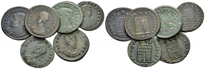 Constantius II, 337-361 Lot of 6 Folles circa 337-361, Æ 16.7mm., 16.09g. Lot of...