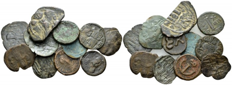 Lot of 11 Byzantine Bronzes. Lot of 11 Byzantine Bronzes. -, Æ 18mm., 29.99g. Lo...