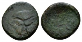Bruttium, Rhegium Bronze circa 450-425, Æ 11mm., 1.47g. Facing lion's head. Rev. RECI within wreath. Historia Numorum Italy 2513.

Scarse, green pat...