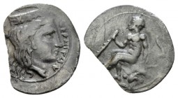 Sicily, Himera as Thermai Himeraiai Litra circa 383-376, AR 12mm., 0.67g. Head of Hera r., wearing polos. Rev. Heracles seated l. on lion skin draped ...