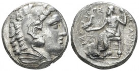Kingdom of Macedon, Alexander III, 336 – 323 Amphipolis Plated tetradrachm (?) circa 323-320, AR 24mm., 14.06g. Head of Herakles r., wearing lion skin...