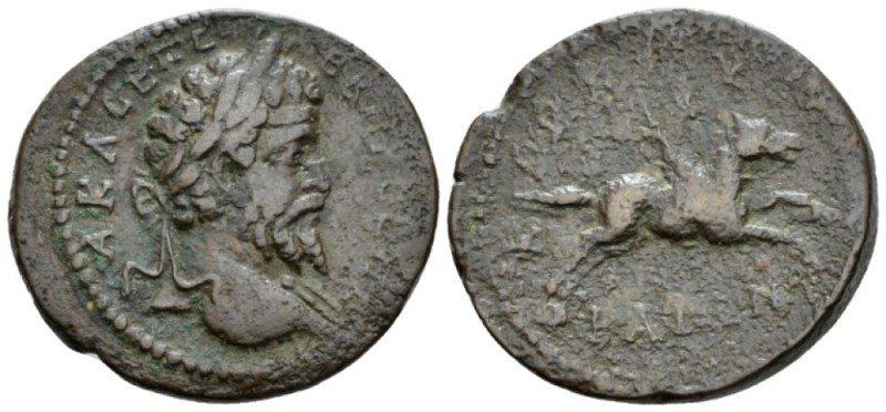 Corcyra, Corcyra Septimius Severus, 193-211 Bronze circa 193-211, Æ 28.9mm., 10....