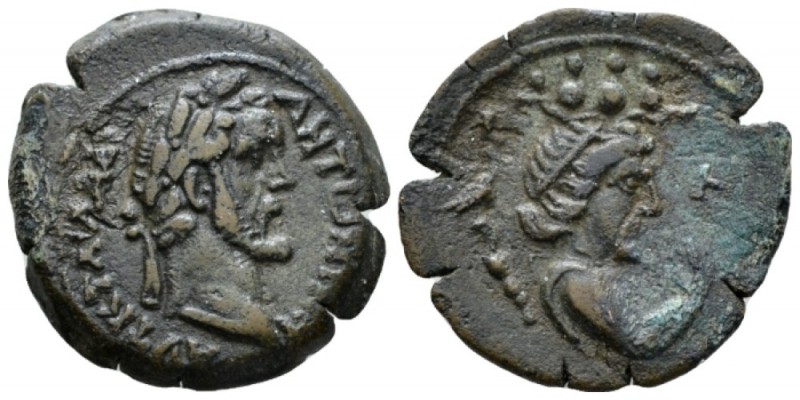 Egypt, Alexandria. Dattari. Antoninus Pius, 138-161 Diobol circa 144-145 (year 8...