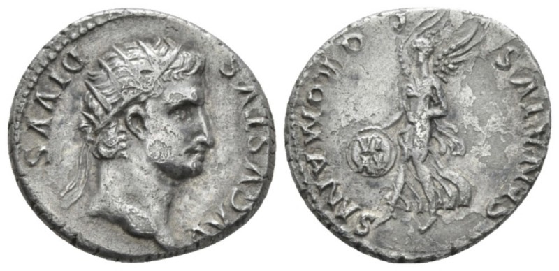 Civil Wars, 68-69 Denarius Spain circa 68-69, AR 17.6mm., 3.53g. Radiate head of...