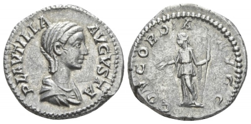 Plautilla, wife of Caracalla Denarius circa 202-205, AR 18mm., 3.66g. Draped bus...