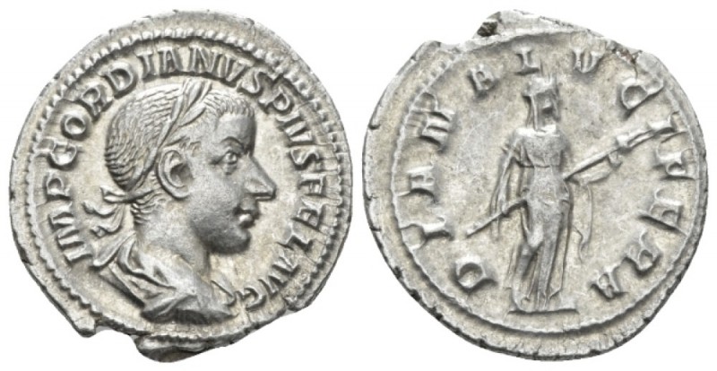 Gordian III, 238-244 Denarius circa 241-243, AR 22mm., 2.79g. Laureate, draped, ...