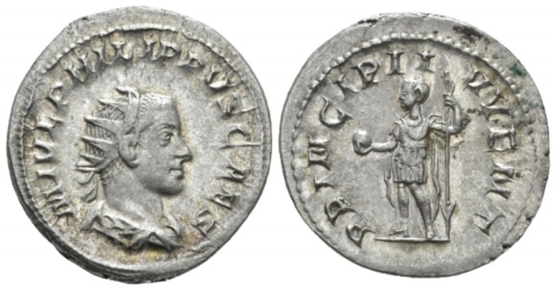 Philip II caesar, 244 – 247. Antoninianus circa 245-246, AR 23mm., 4.13g. Radiat...