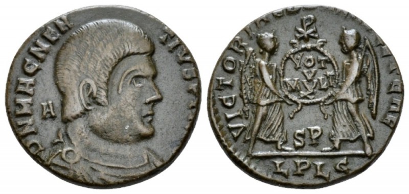 Magnentius, 350-353 Æ2 Lugdunum circa 351-353, Æ 20mm., 4.79g. Bare-headed, drap...