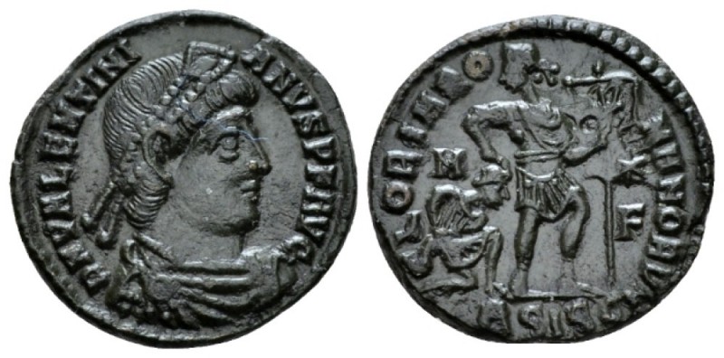 Valentinian I, 364-375 Æ3 Siscia circa 367-375, Æ 18mm., 2.64g. Pearl-diademed, ...