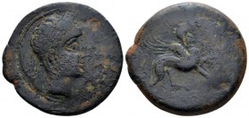 Hispania, Castulo Unit mid 2nd century BC, Æ 29mm., 16.76g. Diademed male head r. Rev. Sphinx r., l. forepaw raised; in r. field, star. ACIP 2126. SNG...