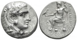 Kingdom of Macedon, Alexander III, 336 – 323 Byblos Tetradrachm circa 330-320, AR 27mm., 16.47g. Head of Heracles r., wearing lion-skin headdress. Rev...