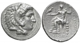 Kingdom of Macedon, Alexander III, 336 – 323 Side Tetradrachm circa 325-320, AR 28mm., 16.84g. Head of Heracles r., wearing lion's skin headdress. Rev...