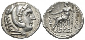 Kingdom of Macedon, Kassander. As regent, 317-305 BC, or King, 305-298 BC. Amphipolis Tetradrachm circa 315-294, AR 27mm., 17.20g. Head of Heracles r....