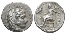 Kingdom of Macedon, Philip III Arridaeus, 323-317 Babylon Hemidrachm circa 323-317, AR 14mm., 2.11g. Head of Herakles right, wearing lion skin r. Rev....