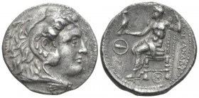 Kingdom of Macedon, Demetrios Poliorketes 294-288 Tyre Tetradrachm circa 310-295, AR 27mm., 16.19g. Head of Herakles r., wearing lion-skin headdress. ...