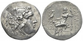 Thrace, Mesembria Tetradrachm circa 175-125, AR 32mm., 16.30g. Head of Heracles r., wearing lion-skin headdress. Rev. Zeus seated l., holding eagle an...