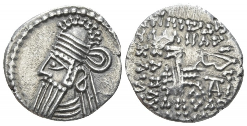 Parthia, Vologases IV, 147-191. Ecbatana Drachm circa 147-191, AR 17mm., 2.83g. ...