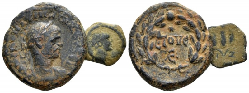 Egypt, Alexandria Aurelian, 270-275 Lot of 2 coins II-III cent., Æ 20mm., 8.72g....