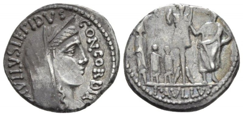 L. Aemilius Lepidus Paullus. Denarius circa 62, AR 18.5mm., 3.85g. PAVLLVS LEPID...