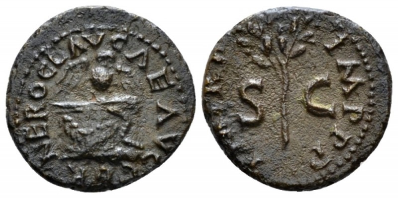 Nero, 54-68 Quadrans circa 64, Æ 18mm., 2.46g. Owl standing facing, with open wi...