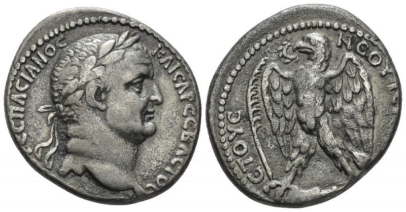 Vespasian, 69-79 Tetradrachm Antioch circa 70-71, AR 26mm., 14.04g. Laureate hea...