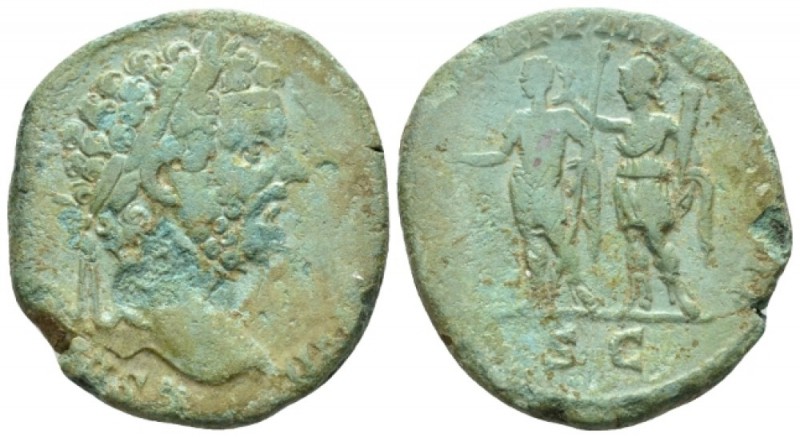 Septimius Severus, 193-211 Sestertius circa 195, Æ 29mm., 13.99g. Septimius Seve...