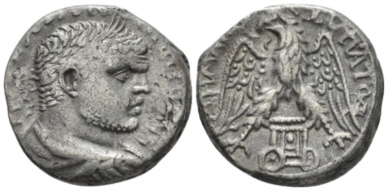 Caracalla, 198-217 Tetradrachm Sidon circa 215-217, AR 24.2mm., 12.85g. Laureate...