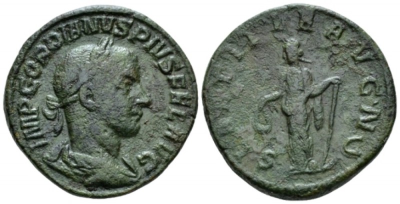 Gordian III, 238-244 Sestertius circa 240-244, Æ 30mm., 19.34g. Laureate, draped...