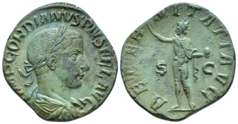 Gordian III, 238-244 Sestertius circa 241-244, Æ 29mm., 14.76g. Laureate, draped...