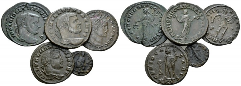 Maximinus II, 309-313 Lot of 5 Folles IV cent., Æ -mm., 36.20g. Lot of 5 Folles:...