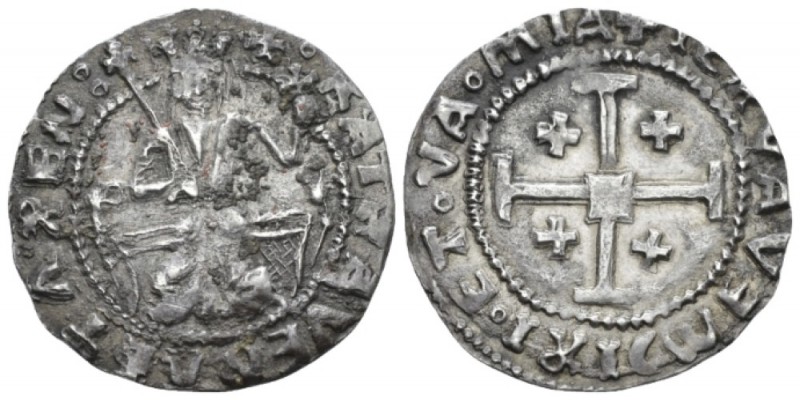 -, Catherine Cornaro, 1474-1489 Gros circa 1474-1489, AR 25mm., 3.07g. Queen sea...