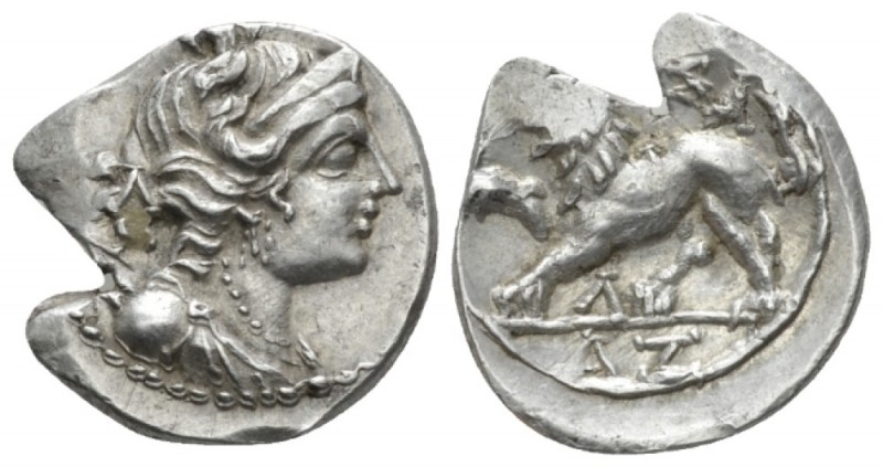 Gallia, Massalia Drachm circa 125-90, AR 17.2mm., 2.74g. Diademed and draped bus...