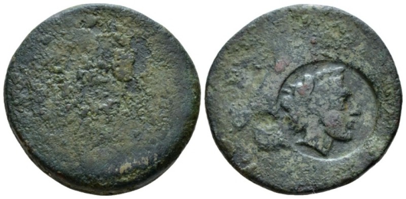 Sicily, Agrigentum Hemilitron circa 405-392, Æ 30mm., 20.89g. Blank Rev. Circula...