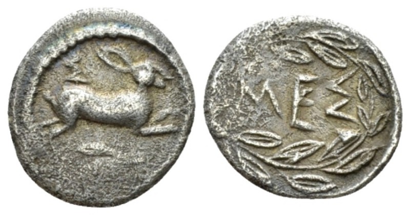 Sicily, Messana Litra circa 433-429, AR 13mm., 0.76g. Hare springing r.; above Σ...