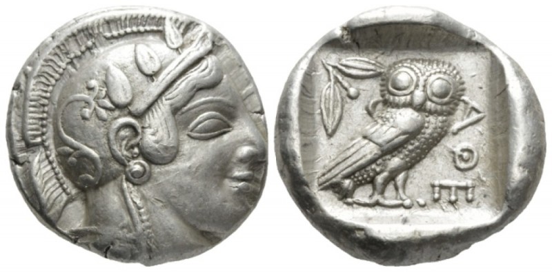 Attica, Athens Tetradrachm circa 455, AR 24mm., 16.98g. Head of Athena r., weari...