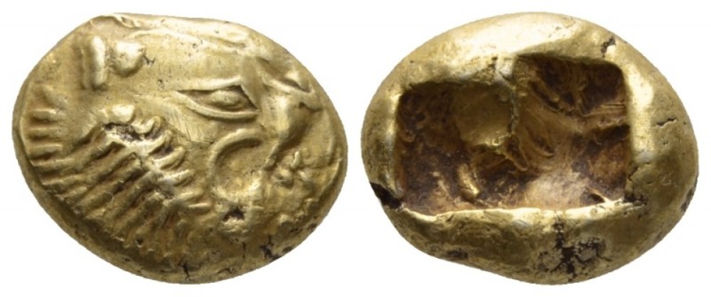 Lydia, Sardes Trite Before 561, EL 13mm., 4.72g. Lion's head r. with open jaws; ...