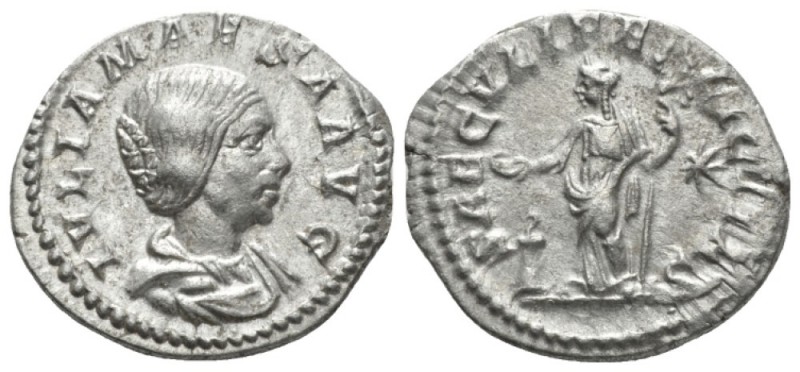 Julia Maesa, sister of Julia Domna and grandmother of Elagabalus Denarius circa ...