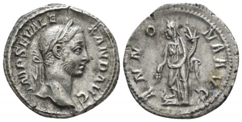 Severus Alexander, 222-235 Denarius circa 228-231, AR 19mm., 3.16g. Laureate hea...