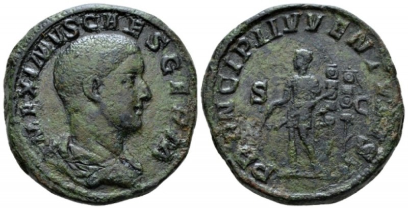 Maximus Caesar, 235-238 Sestertius early 236-April 238, Æ 32mm., 24.27g. Draped ...