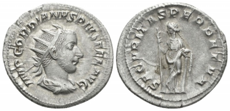 Gordian III, 238-244 Antoninianus circa 243-244, AR 23mm., 3.90g. Radiate, drape...