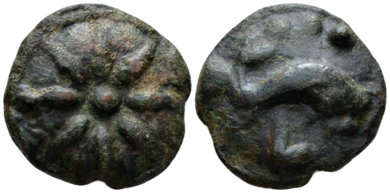 Apulia, Luceria Teruncius circa 217-212, Æ 28mm., 25.10g. Star of eight rays. Re...