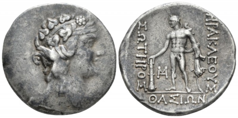 Island of Thrace, Thasos Tetradrachm II-I cent., AR 31mm., 16.72g. Wreathed head...