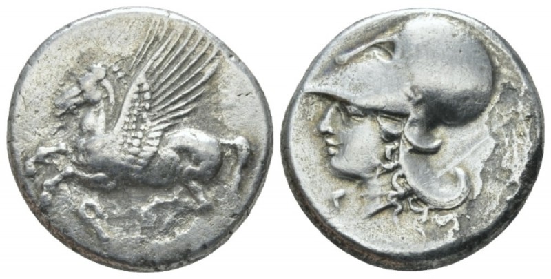 Corinthia, Corinth Stater circa 375-300, AR 20mm., 8.16g. Pegasus flying l. Rev....