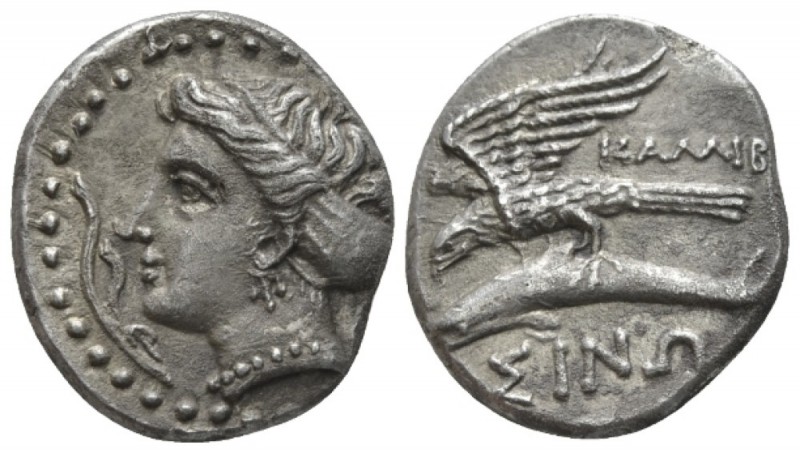 Paphlagonia, Sinope Drachm circa 330-300, AR 19mm., 5.54g. Head of the nymph Sin...