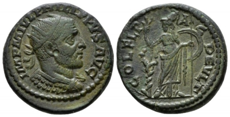 Thrace, Deultum Philip I, 244-249 Bronze circa 244-249, Æ 22.4mm., 8.17g. Radiat...