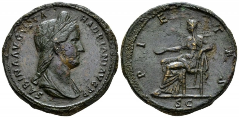 Sabina, wife of Hadrian Sestertius circa 127/8-138, Æ 34.2mm., 26.43g. Corn-wrea...